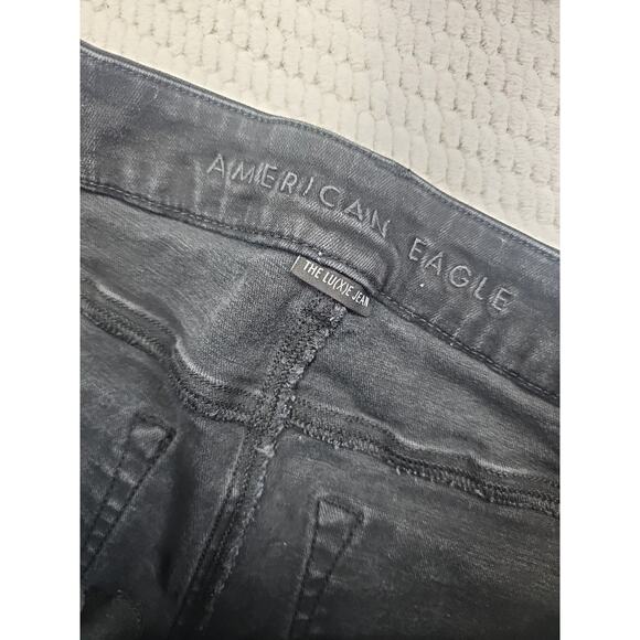 American Eagle Jeans Womens 8 Long Black The Luxe Jean Hi Rise Jegging - Picture 5 of 9